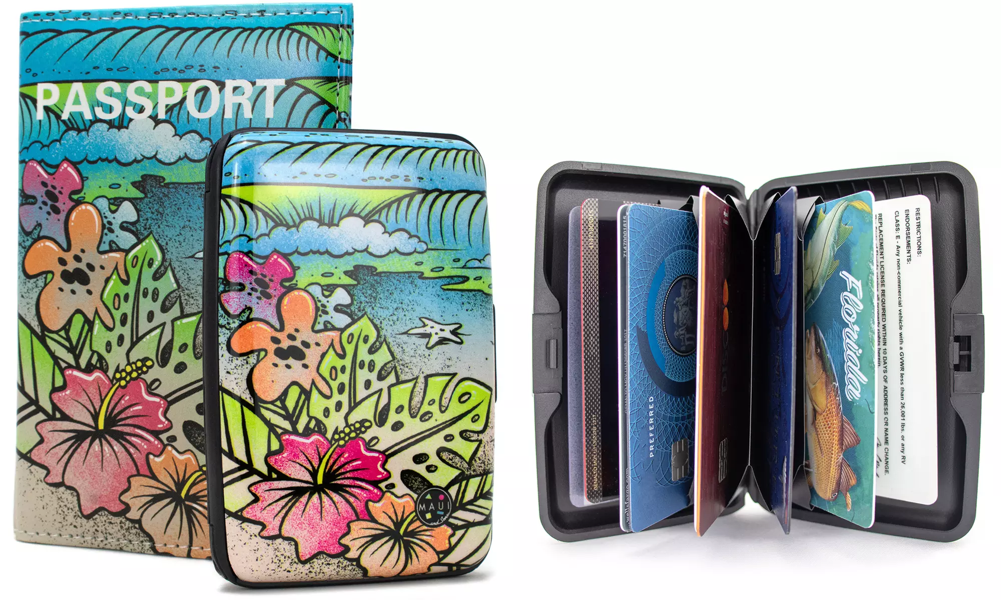 Maui & Sons RFID Wallet, Passport Cover Set