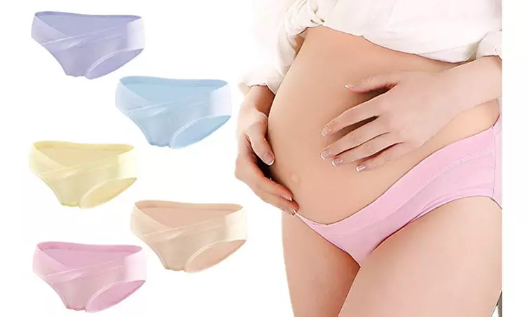 5 Pack Women Cotton Pregnancy Underwear Maternity Stretch Hipsters Panties  - Primary Image