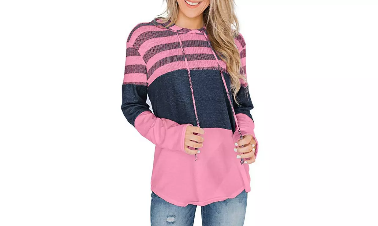 Women's Hooded Long Sleeve Pull Over Sweat Shirt