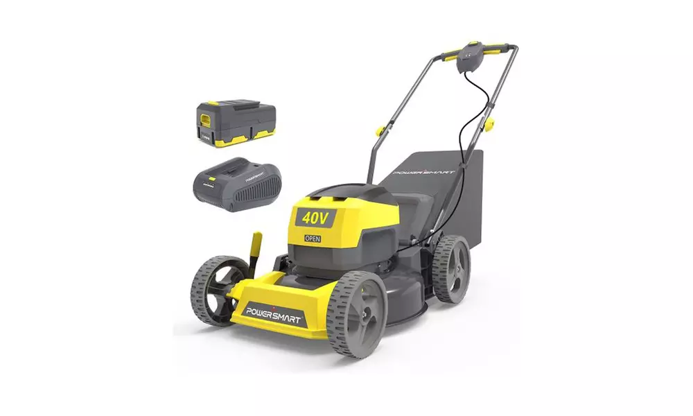 Cordless Electric Lawn Mower Yellow - Primary Image