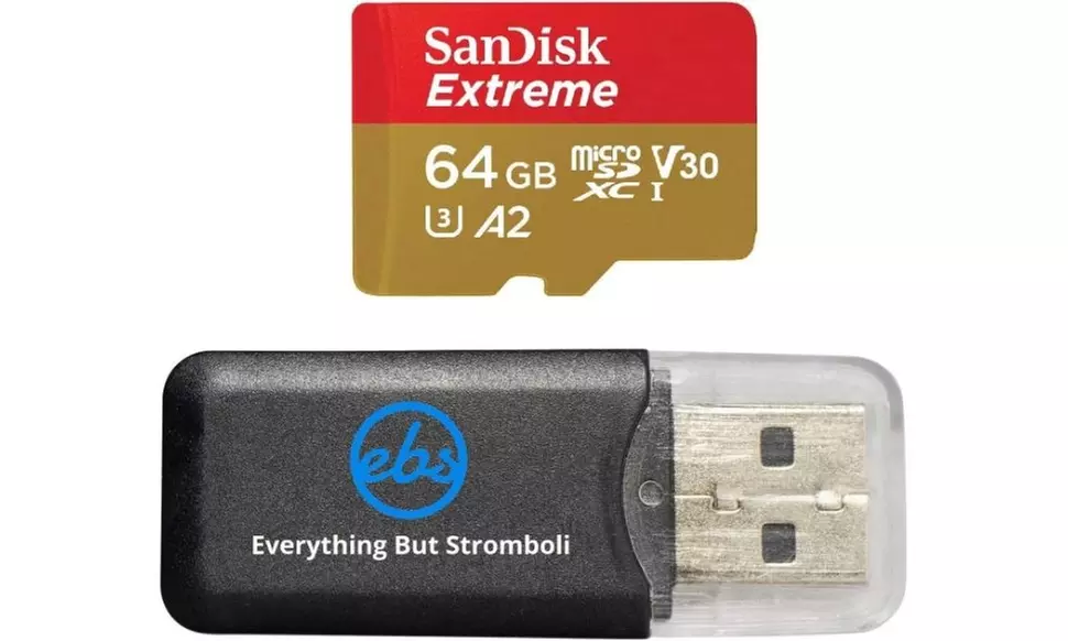 SanDisk Extreme V30 A2 64GB MicroSD Memory Card 4K SDXC Works - Second Medium