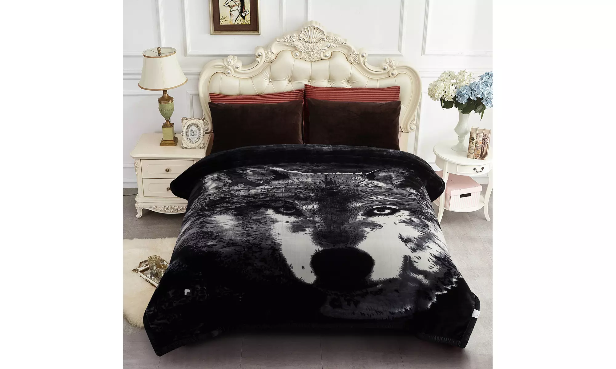 JML Heavy Fleece Blanket,2 Ply Printed Bed Blanket For King Size,85"x93",10Lb