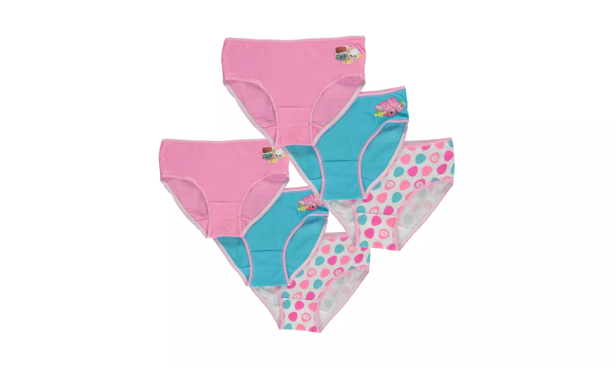 Shopkins Big Girls' Holiday Pastel' 6 Pack Brief Underwear, Multi - Primary Image