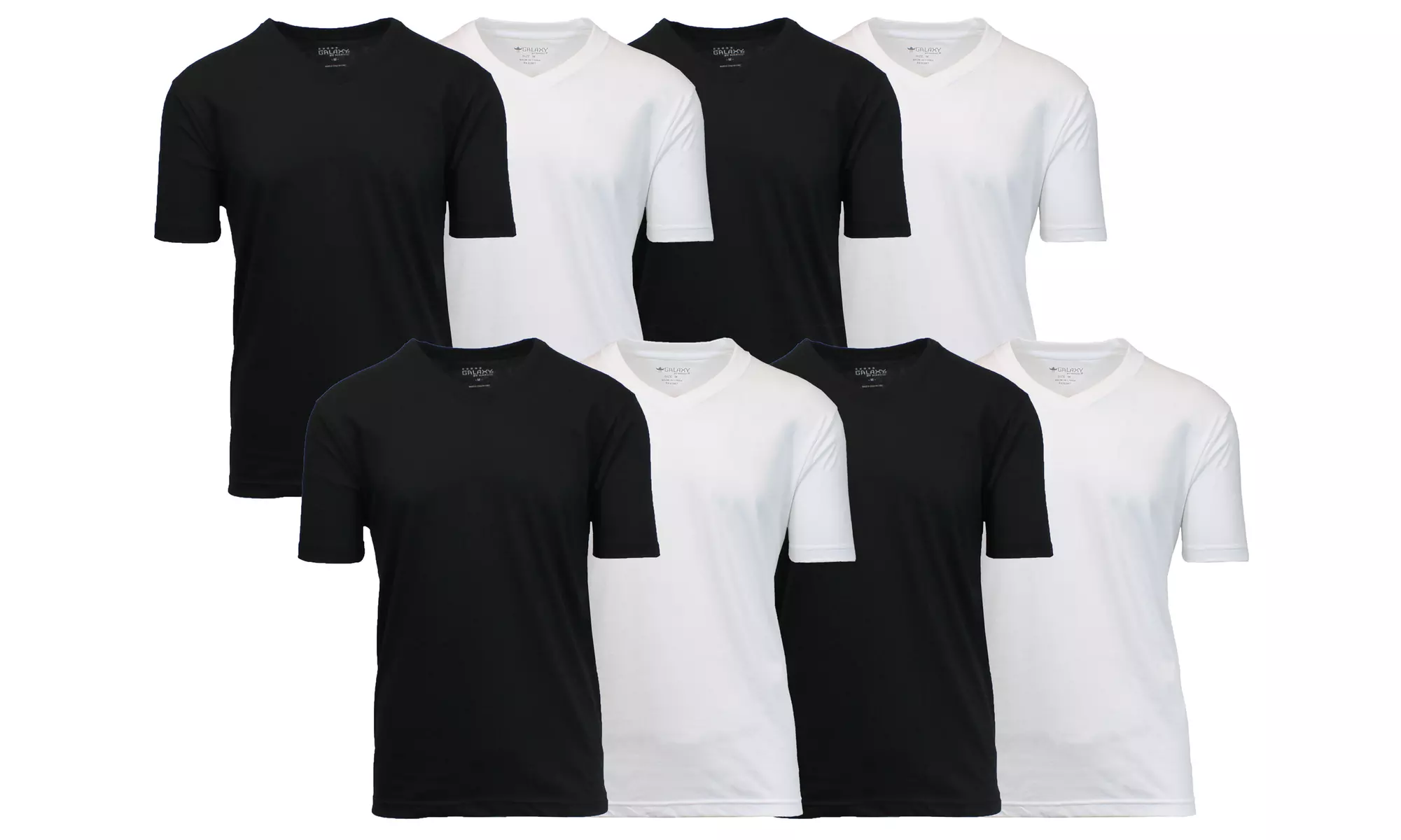 Men's Short Sleeve Crew Neck or V-Neck Classic Fitted Tees (Sizes, S-5XL)