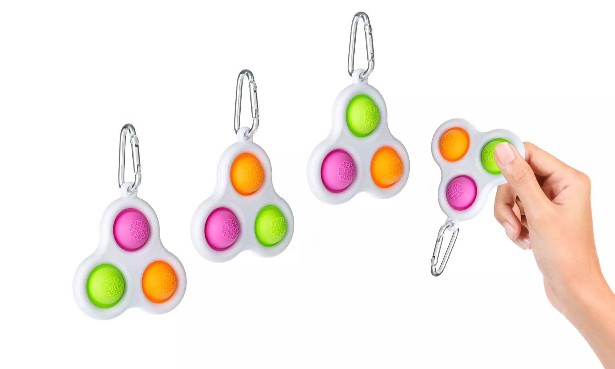 3X3 Pop-Up Fidget Toy Keychain Popping Fidget Toys Stress Relief Hand Toy 3Pack - Primary Image