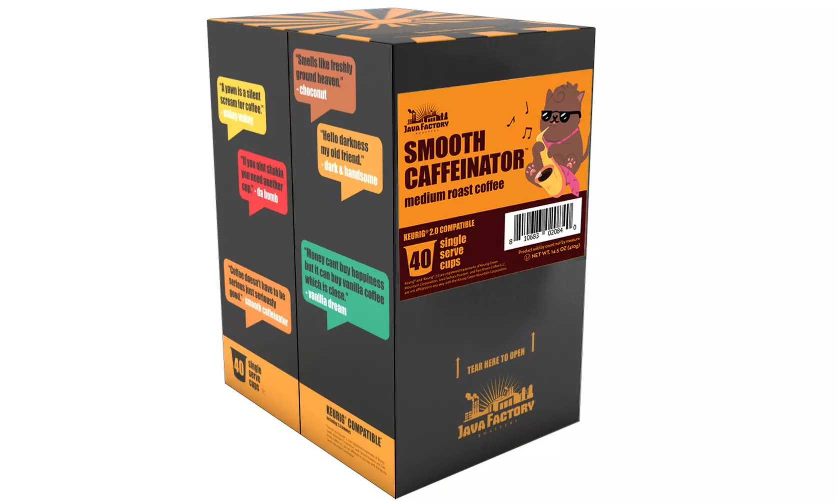 Java Factory Medium Roast Smooth Caffeinator Coffee Keurig K Cup, 40 Count - Second Medium
