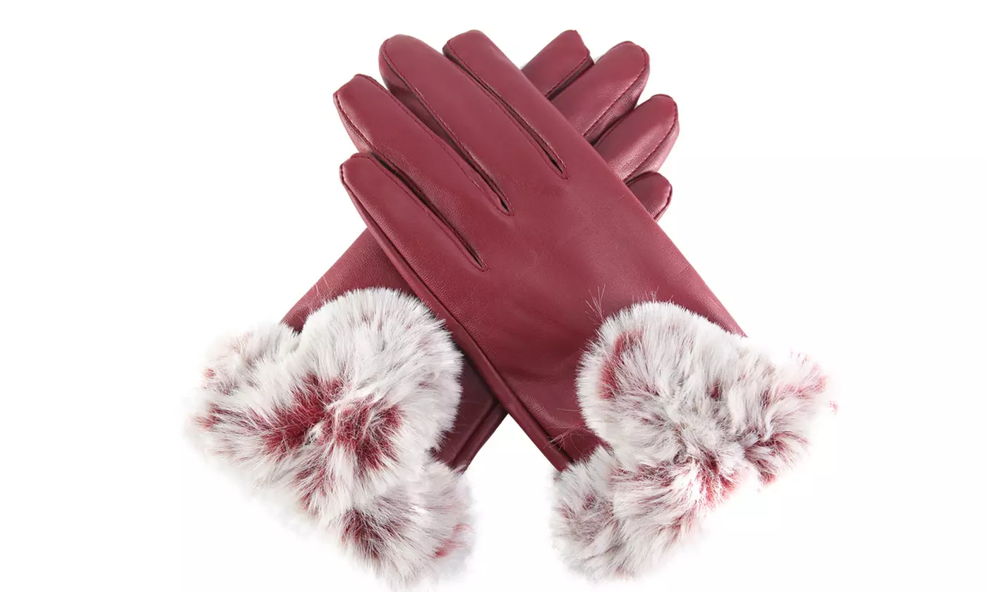 Women's Winter Warm Faux Fur Touchscreen Gloves