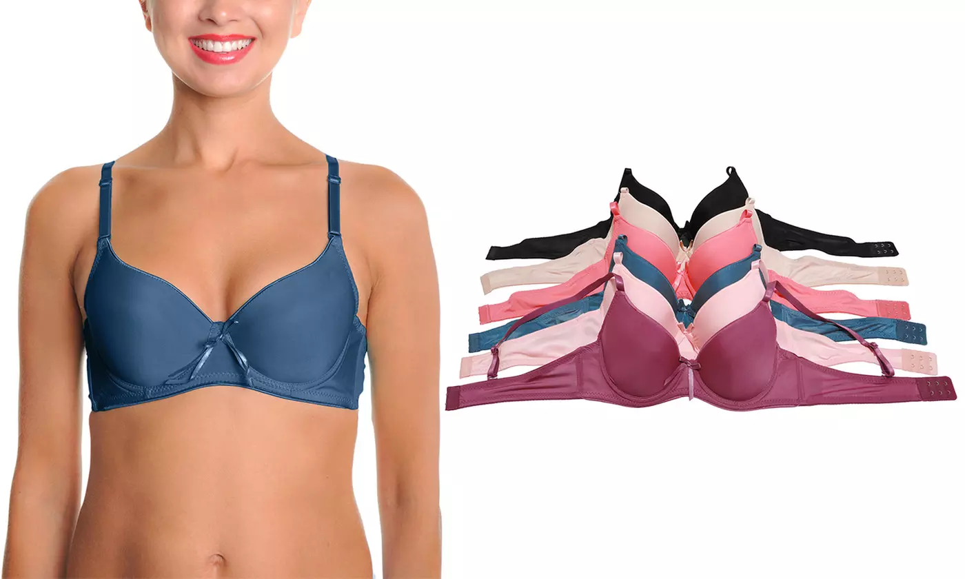 Six-Pack Angelina Wired or Wire-Free Padded A-Cup Bras