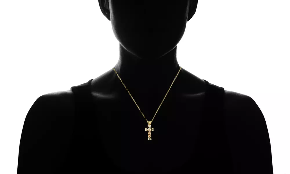 14K Gold Y&R Cross Pendant - Second Medium