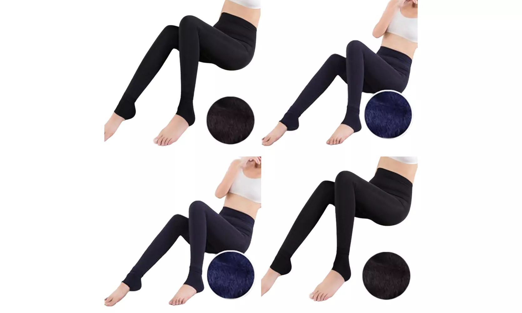 US 2-4 Pc Women High Waist Winter Warm Thick Fleece Lined Stretch Pants Leggings
