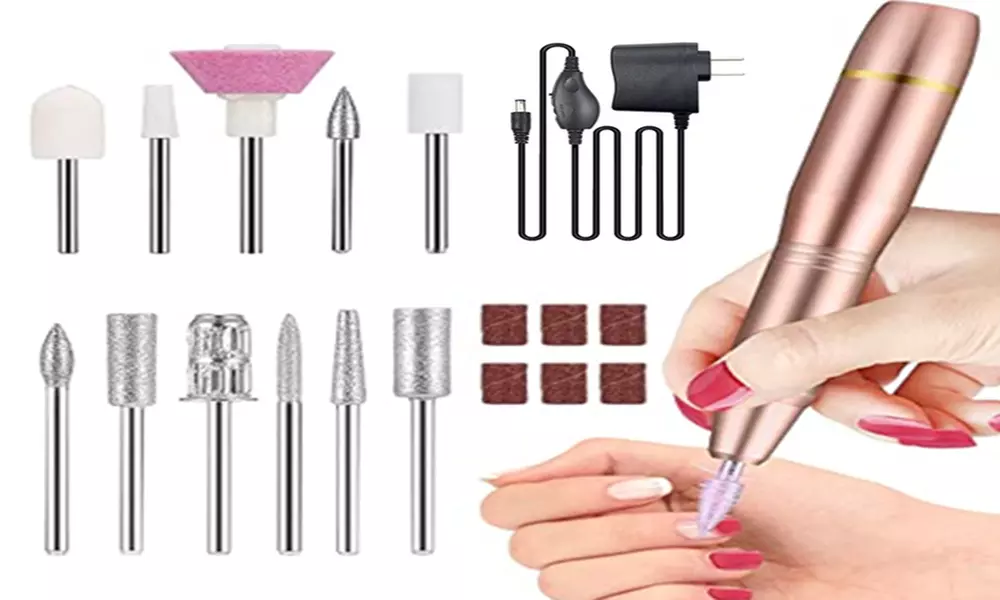 Electric Nail Drill Machine Manicure Mini Strong Nail Polisher Grinder - Primary Image