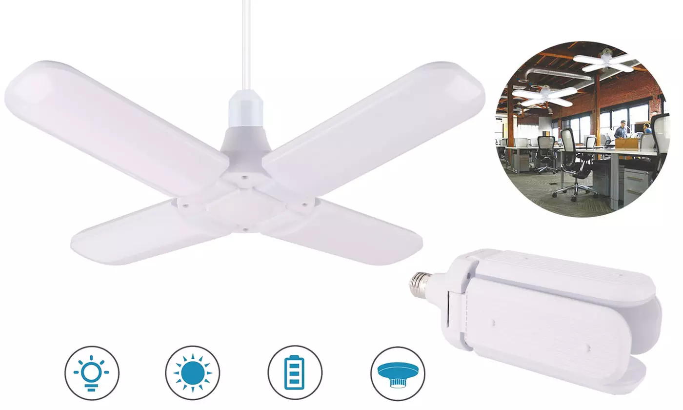 LED Deformable Workshop Light Ceiling Bulb Garage Fixture Folding Lamp - Primary Image