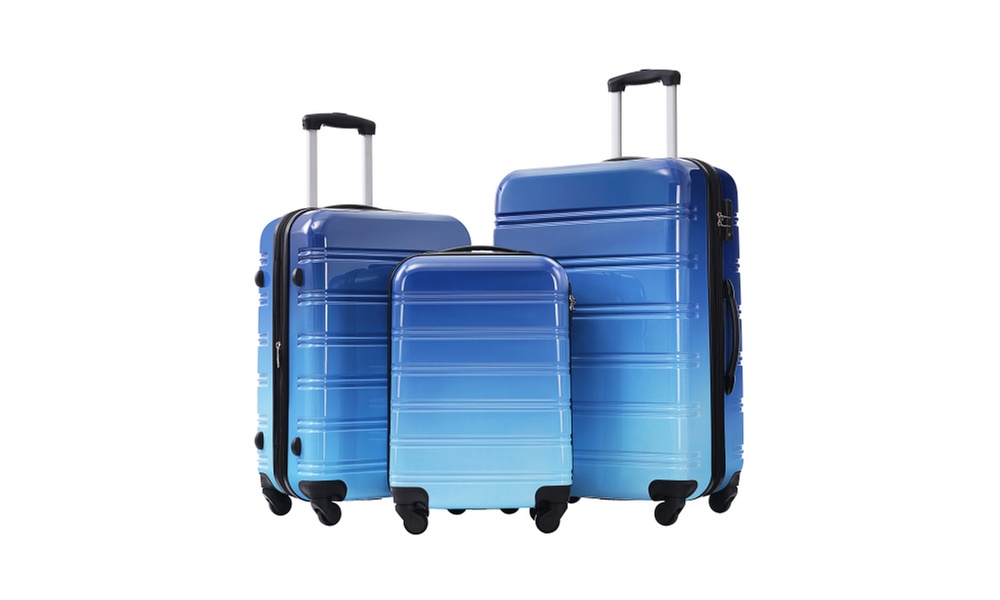 Hardshell Luggage Three-Piece Set Gradient Color Expandable Suitcase