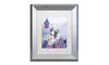 Jenny Newland 'Cats In Front Of The Birdfeeder' Matted Silver Framed Art