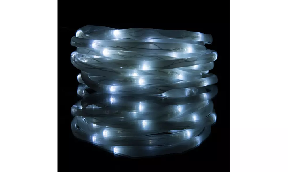 Pure Garden Solar LED Rope Light - White LED Lights - Primary Image