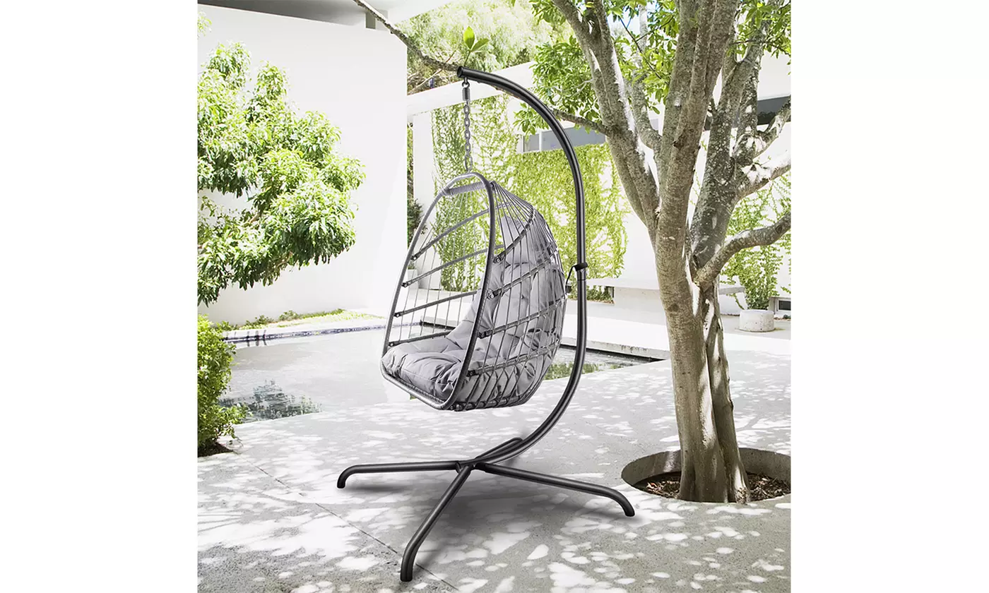 Hammock Chair Stand Strap Upholstered Swing Egg Chair Outdoor And Garden - Primary Image