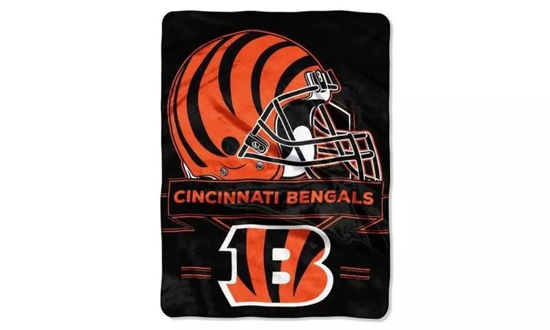 Cincinnati Bengals Blanket 60x80 Raschel Prestige Design - Primary Image