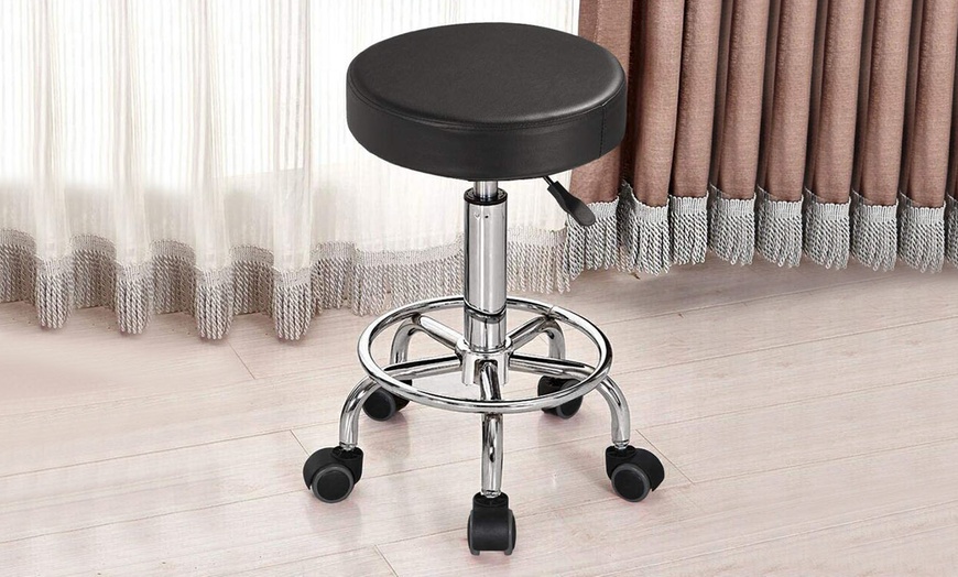 NewHome Swivel Round Stool Chair Height Adjustable Bar Stool Rolling ...