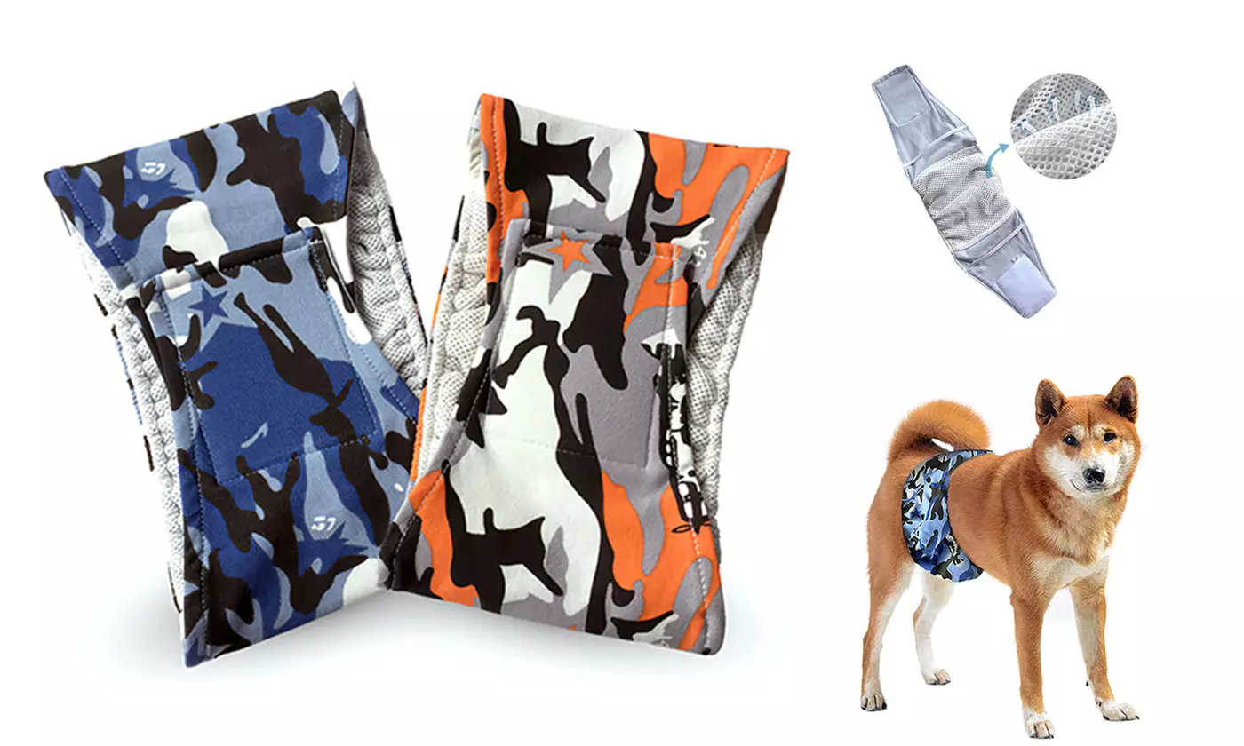 Dog Belly Manner Band Wraps Nappies Reusable Washable Male Dog (3 Pack)