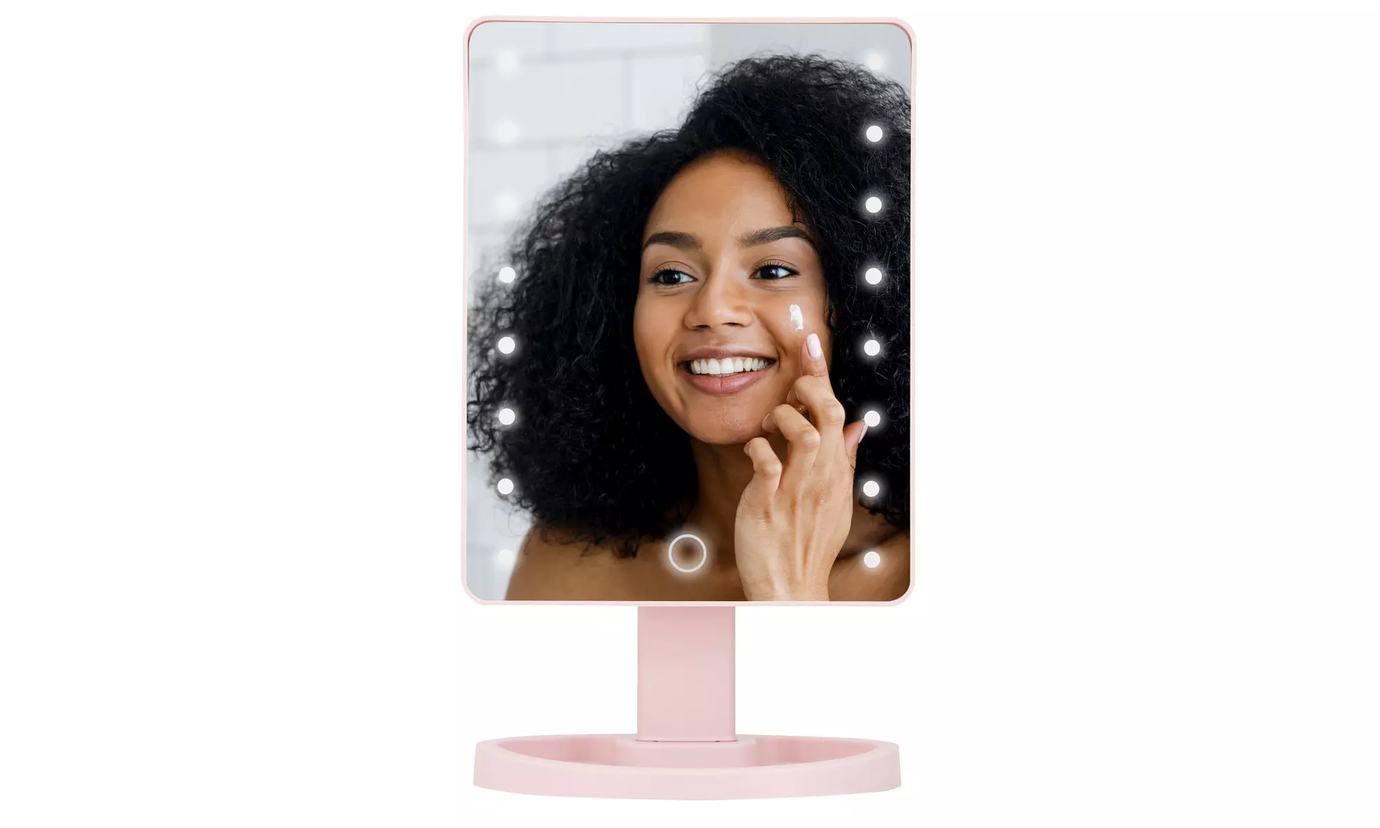 LED Makeup Vanity Mirror,16 LED Lights, Touch Display, Dimming Options - Primary Image