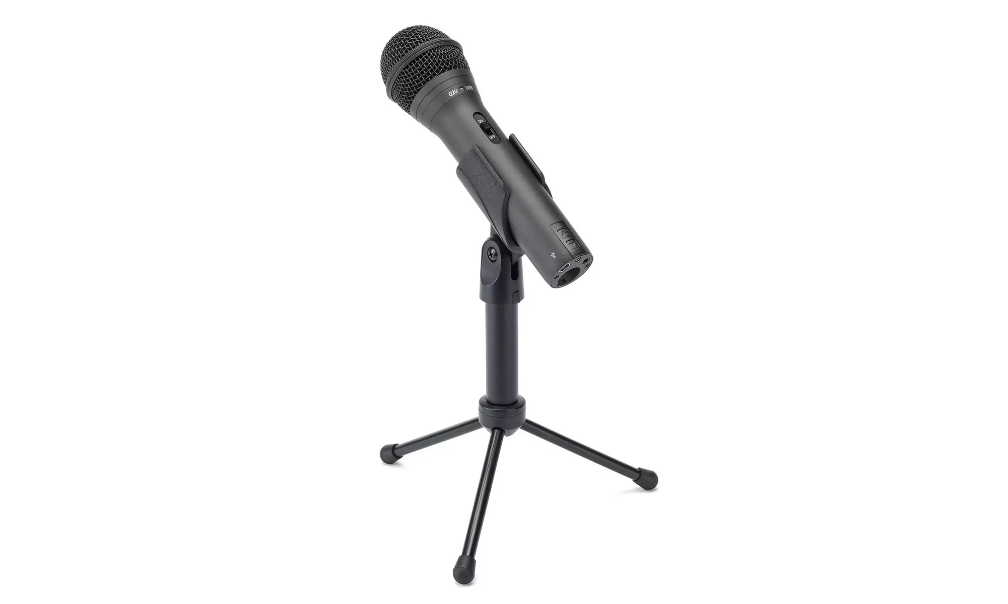 Samson Q2U Black Handheld Dynamic USB Microphone with Pop Filter and Headphones - Second Medium