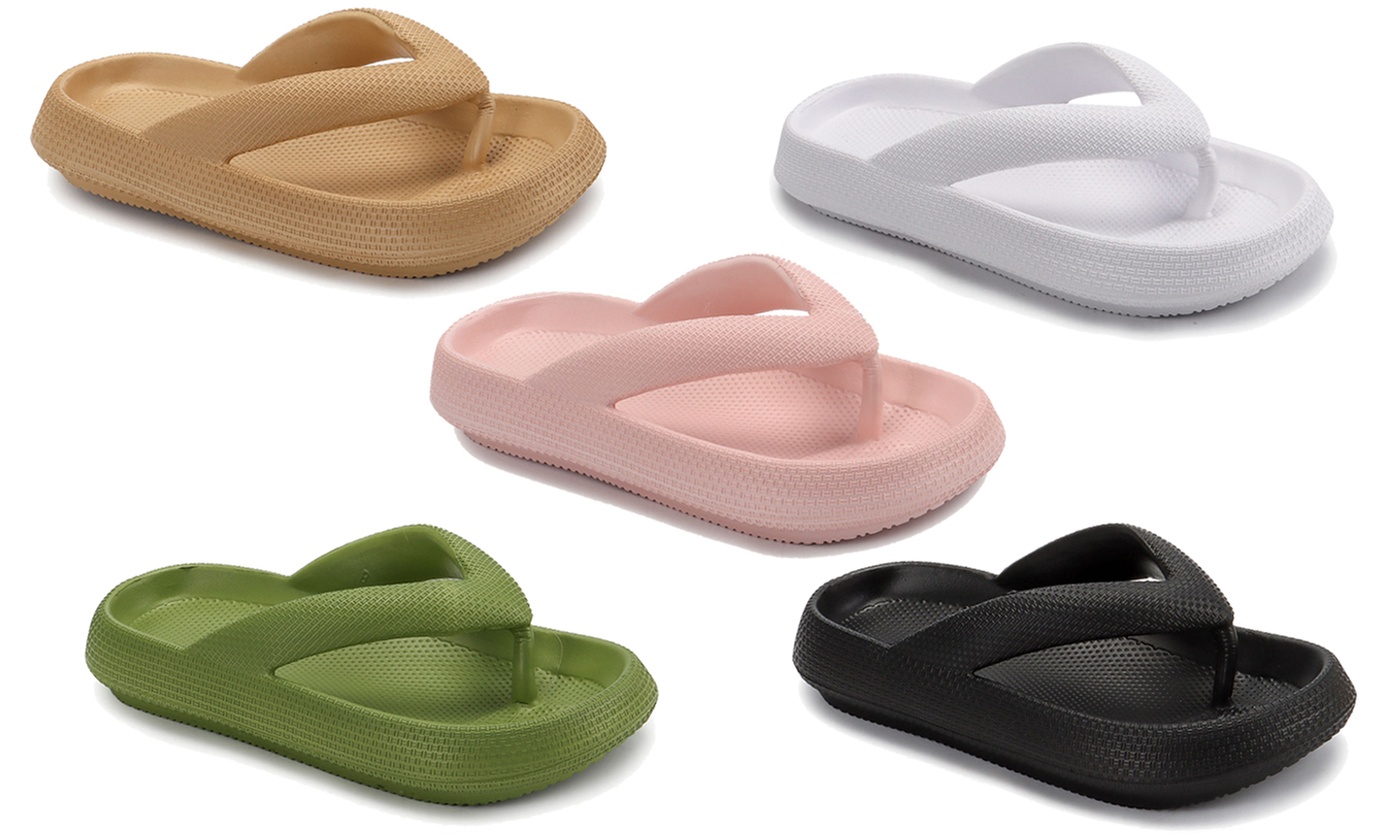 Womens Orthotic Flip Flops Thong Sandals Pillow Slippers With Arch Support