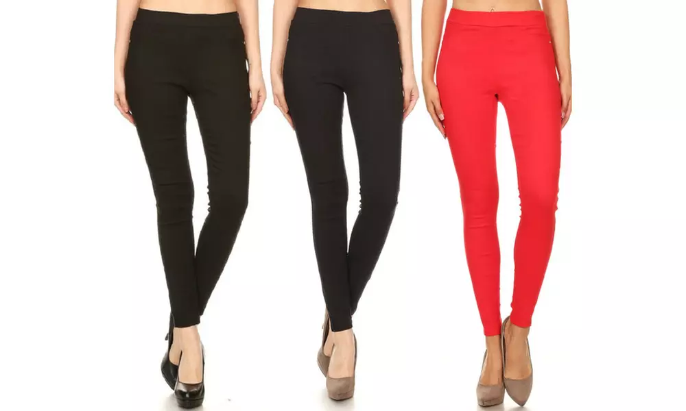 Women's High Waist Pull-On Stretchy Skinny Jeggings (3-Pack) With Plus Size