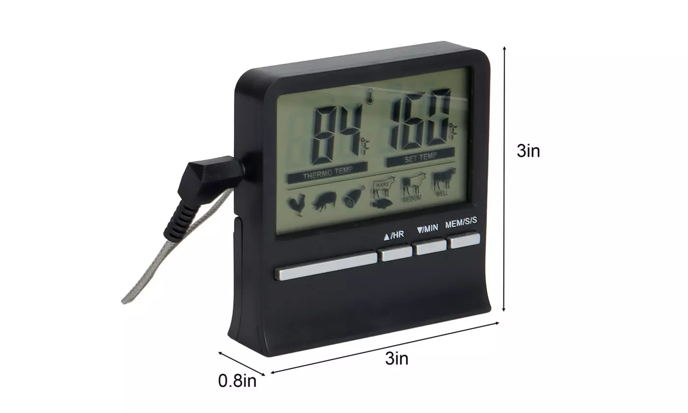 Digital Meat Thermometer for Cooking Long Probe Large LCD Display Instant Read