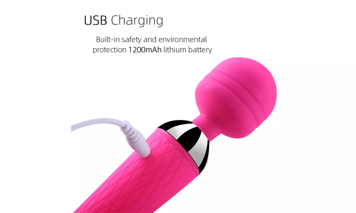 USB Recharge Handheld Magic Wand Vibrator G Spot Clitoral Stimulator