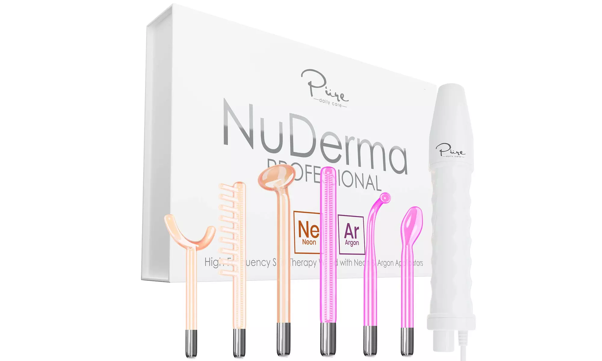 NuDerma Professional Skin Therapy Wand - High Frequency Skin Therapy Machine - Second Medium