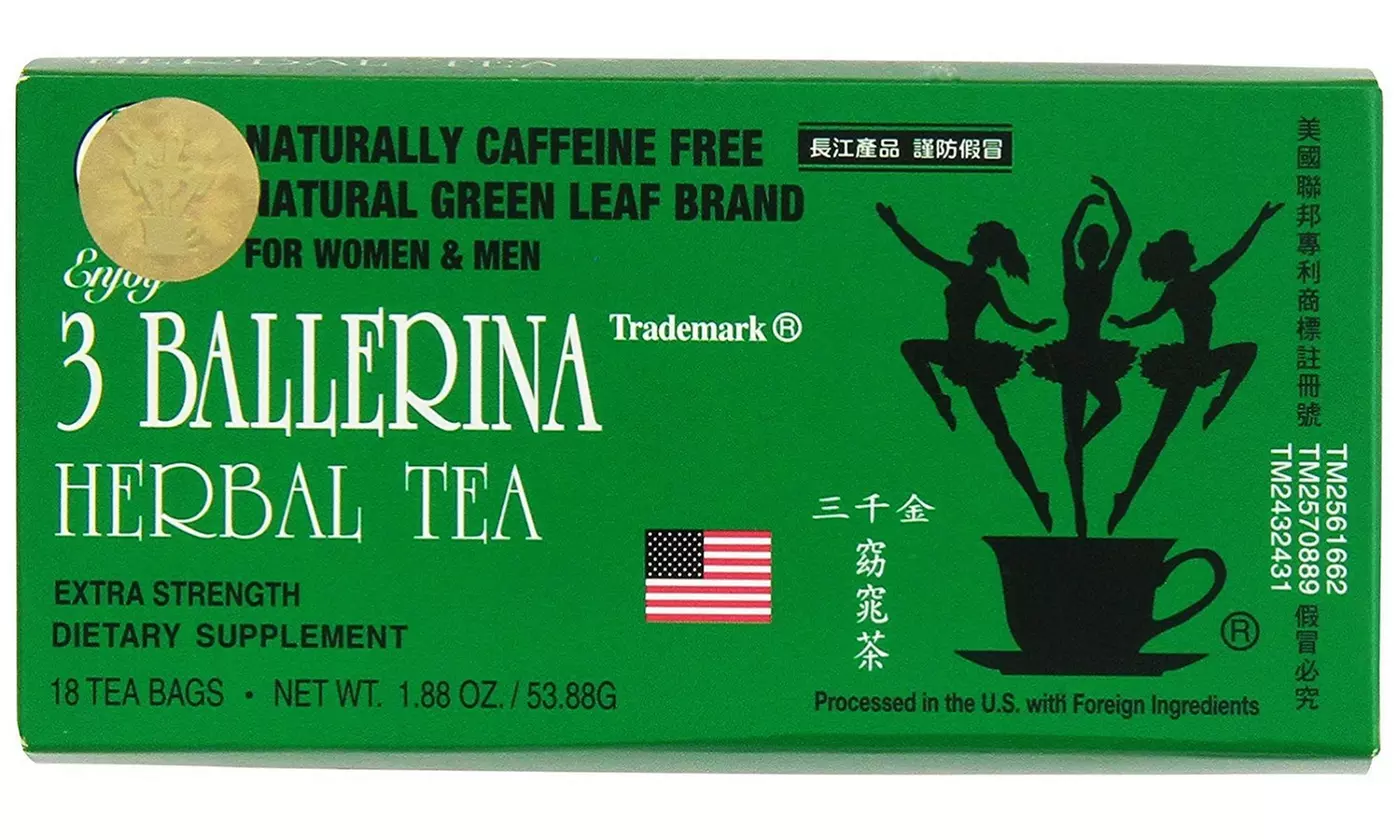 3 Ballerina Herbal Tea, Extra Strength Dieters Tea, 1 Box (18 Bags) - Primary Image