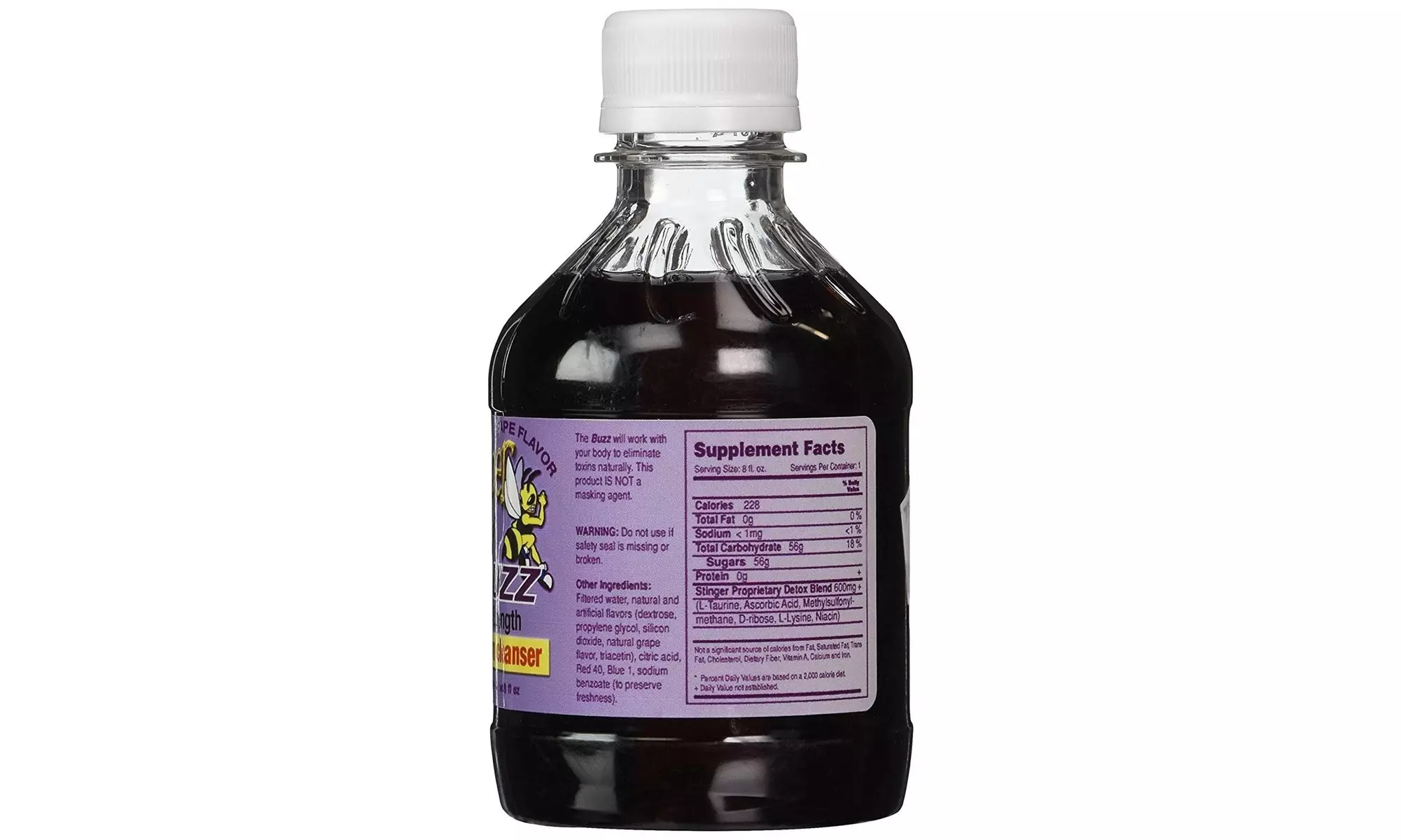 Stinger 1-Hour Detox Liquid Drink 5x Strength Grape 8oz The Buzz Cleanser Toxins - Second Medium