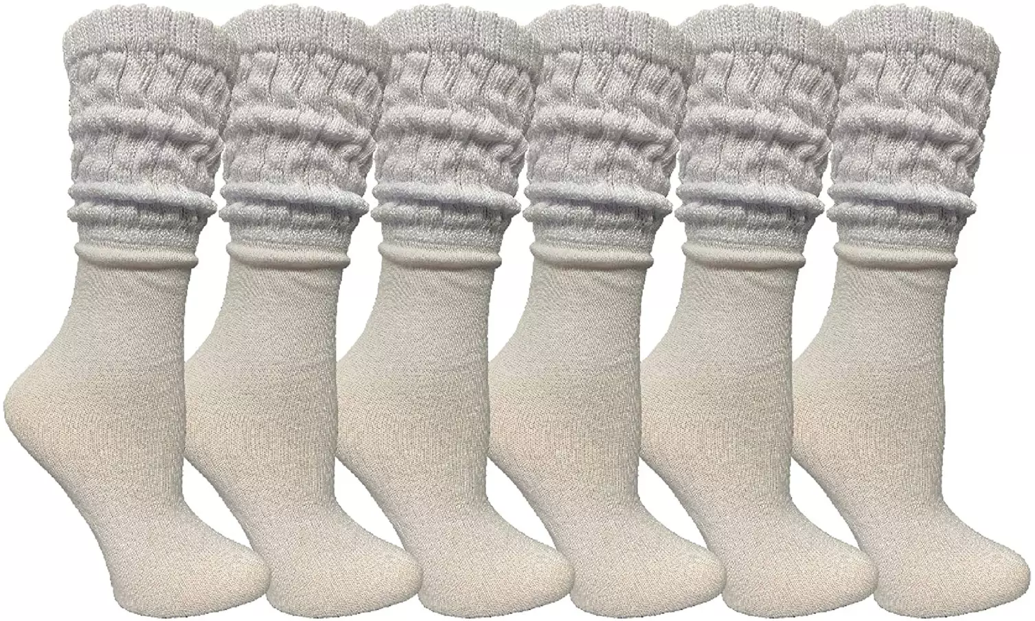 6 Pairs of Womens Slouch Socks, Scrunchie Boot Sock Colorful