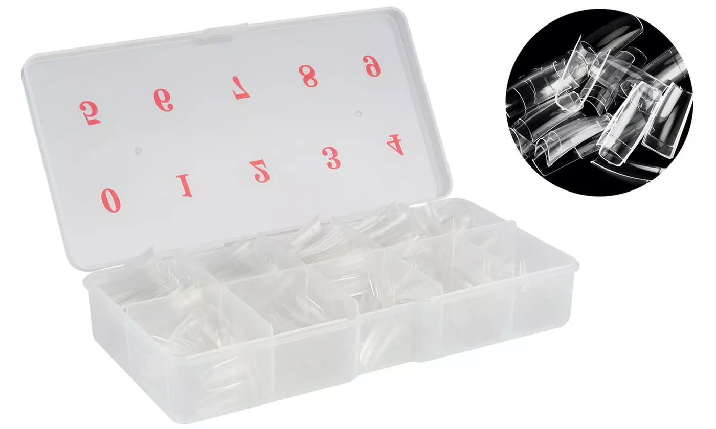 500pcs Lady French Acrylic Style Artificial False Nails Half Tips & Box