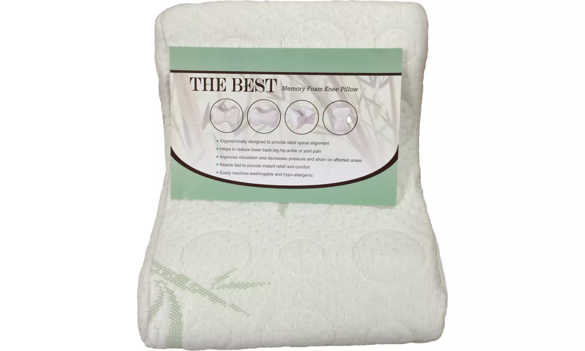 The Best Memory Foam Knee Pillow with Bamboo Cover - Primary Image