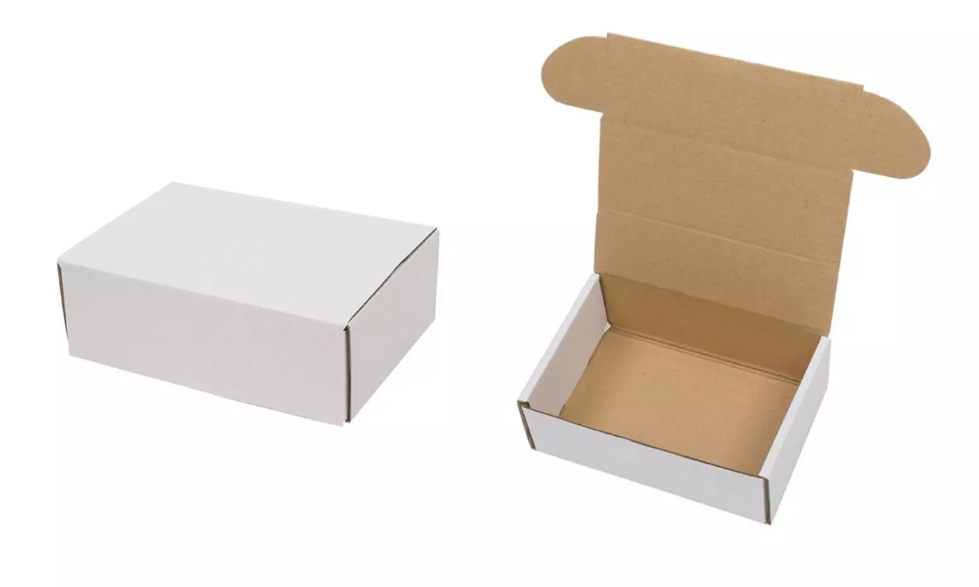 50 Pcs Corrugated Paper Boxes 6"x4"x2" White Small Packing Boxes for Moving - Primary Image