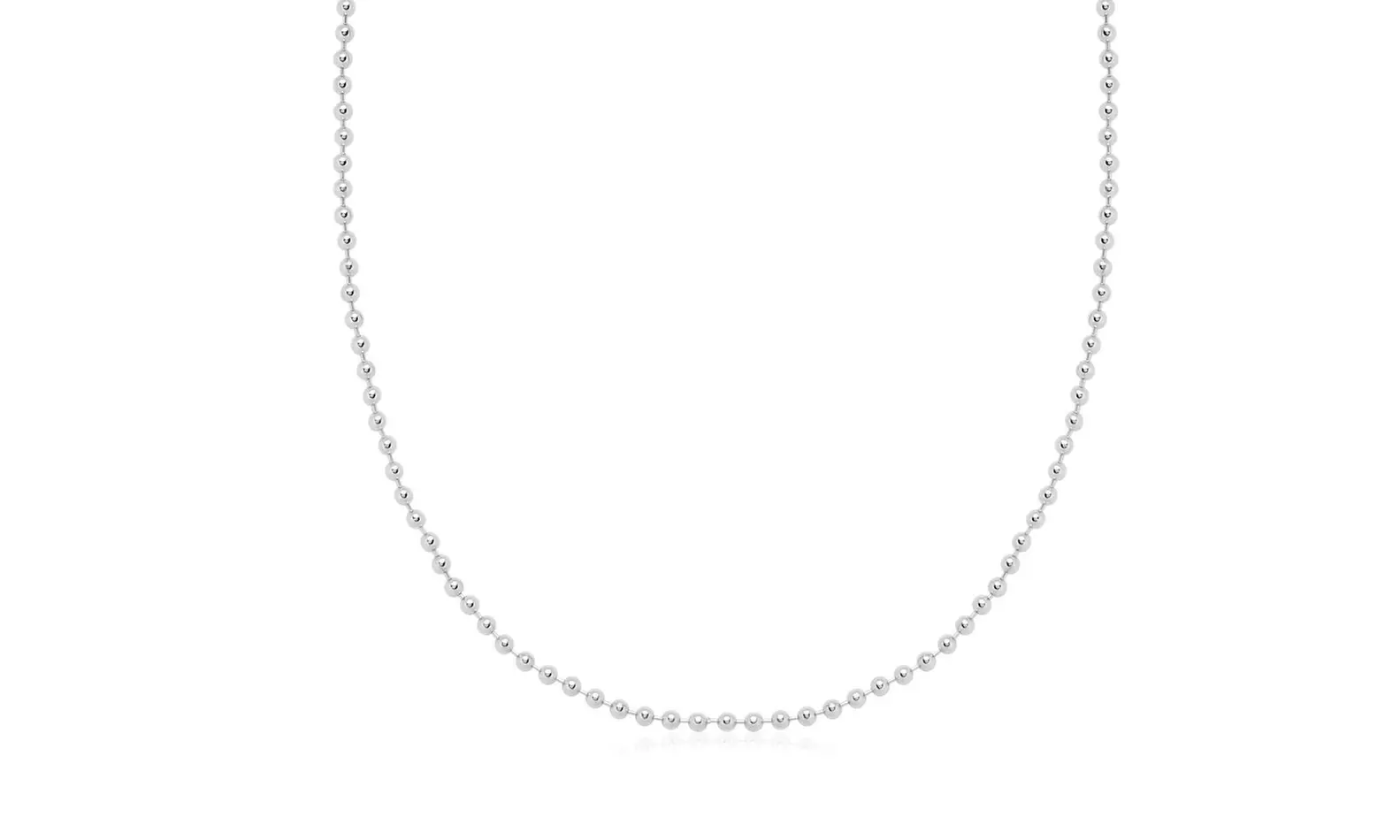 Italian Sterling Silver Bead Chain Necklace 16"-24"