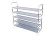 Simple Assembly 5 Tiers Non-woven Fabric Shoe Rack with Handle Gray - Second Medium