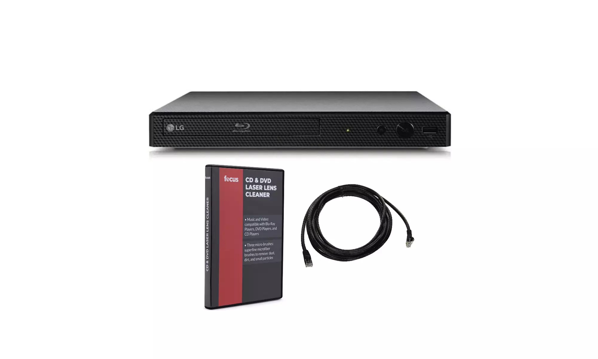 LG BP175 Blu-Ray DVD Player with Ethernet Cable and Lens Cleaner Bundle - Primary Image