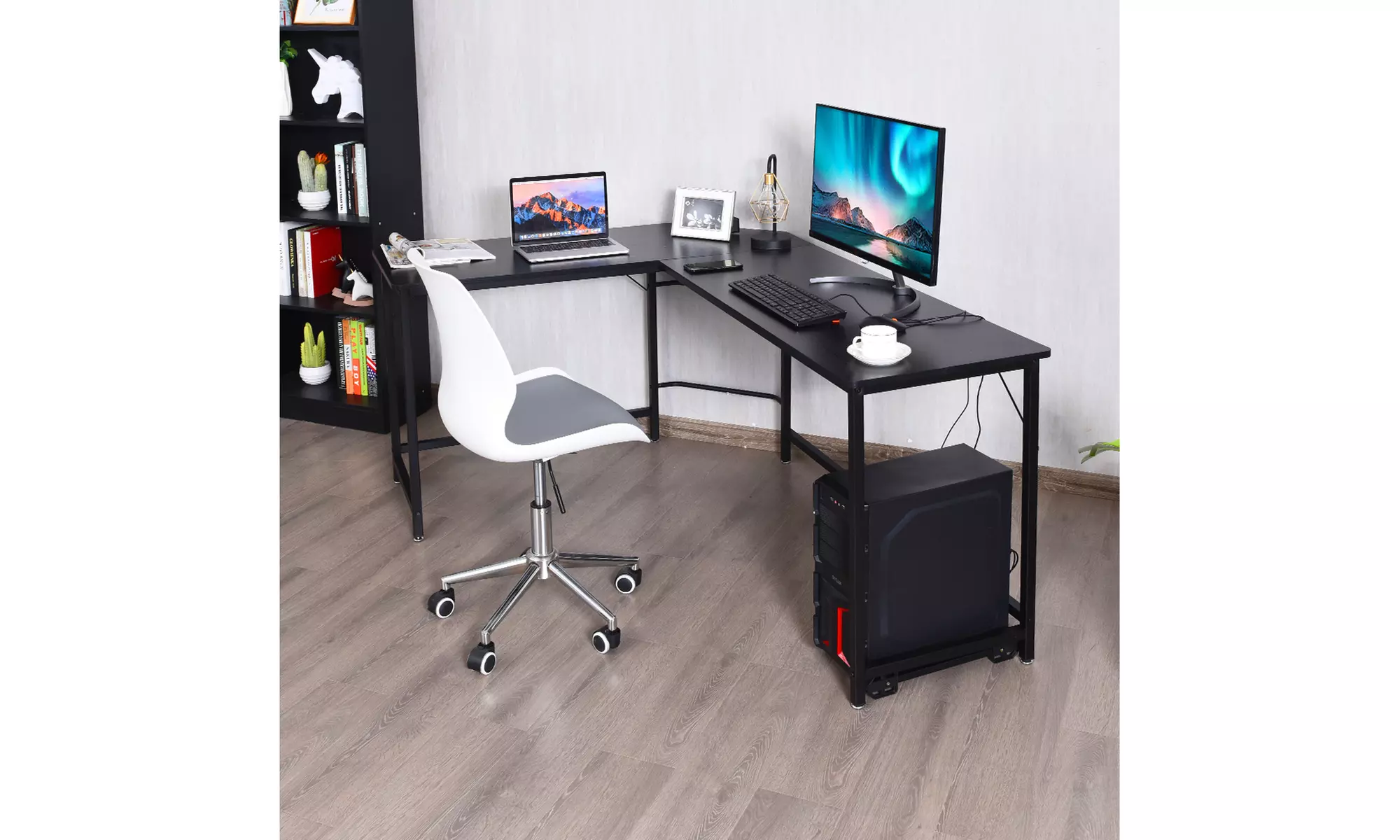 L Shaped Desk Corner Computer Desk PC Laptop Gaming Table Workstation 2 colors - Primary Image