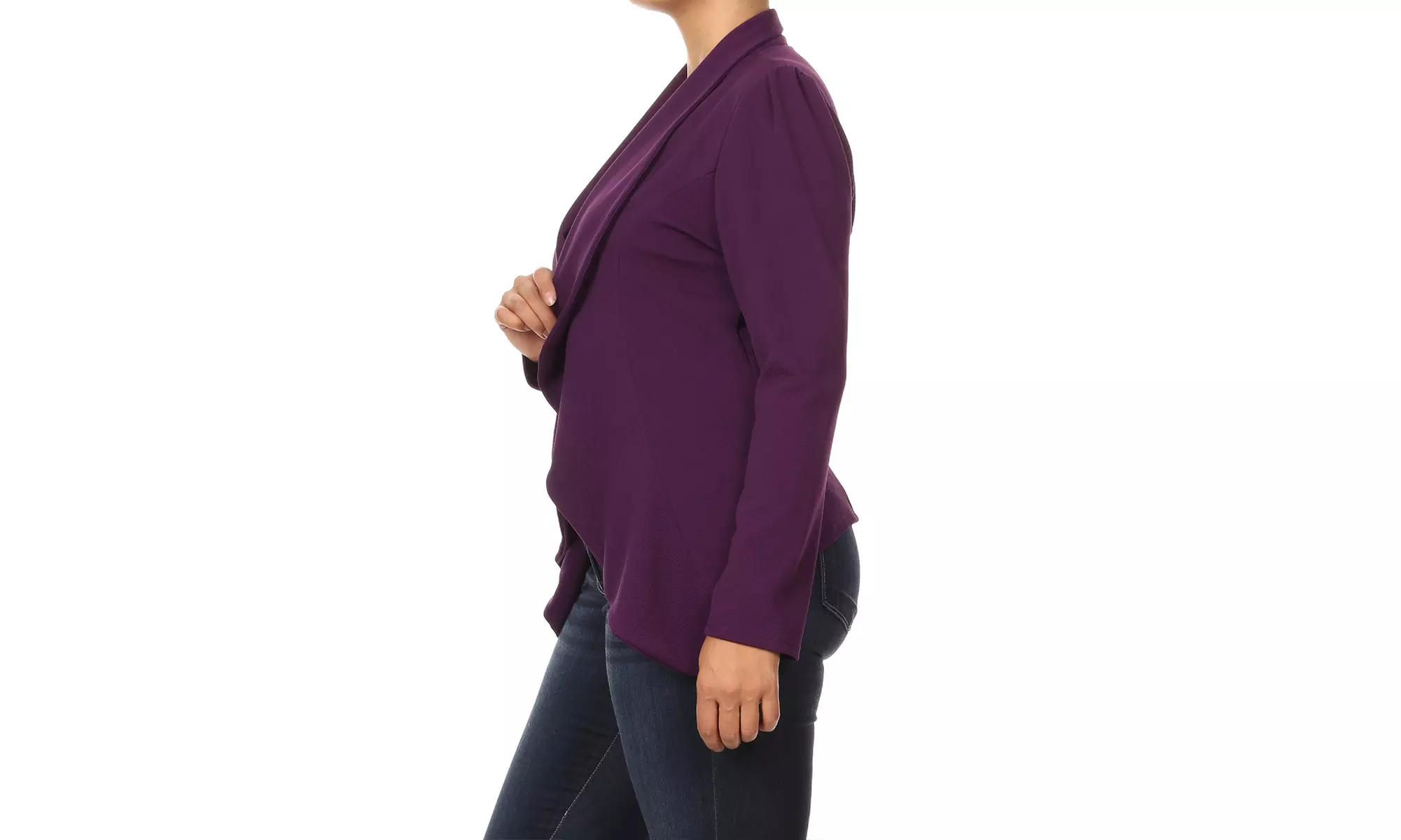 Women's Solid Plus Size Long Sleeves Blazer Jacket