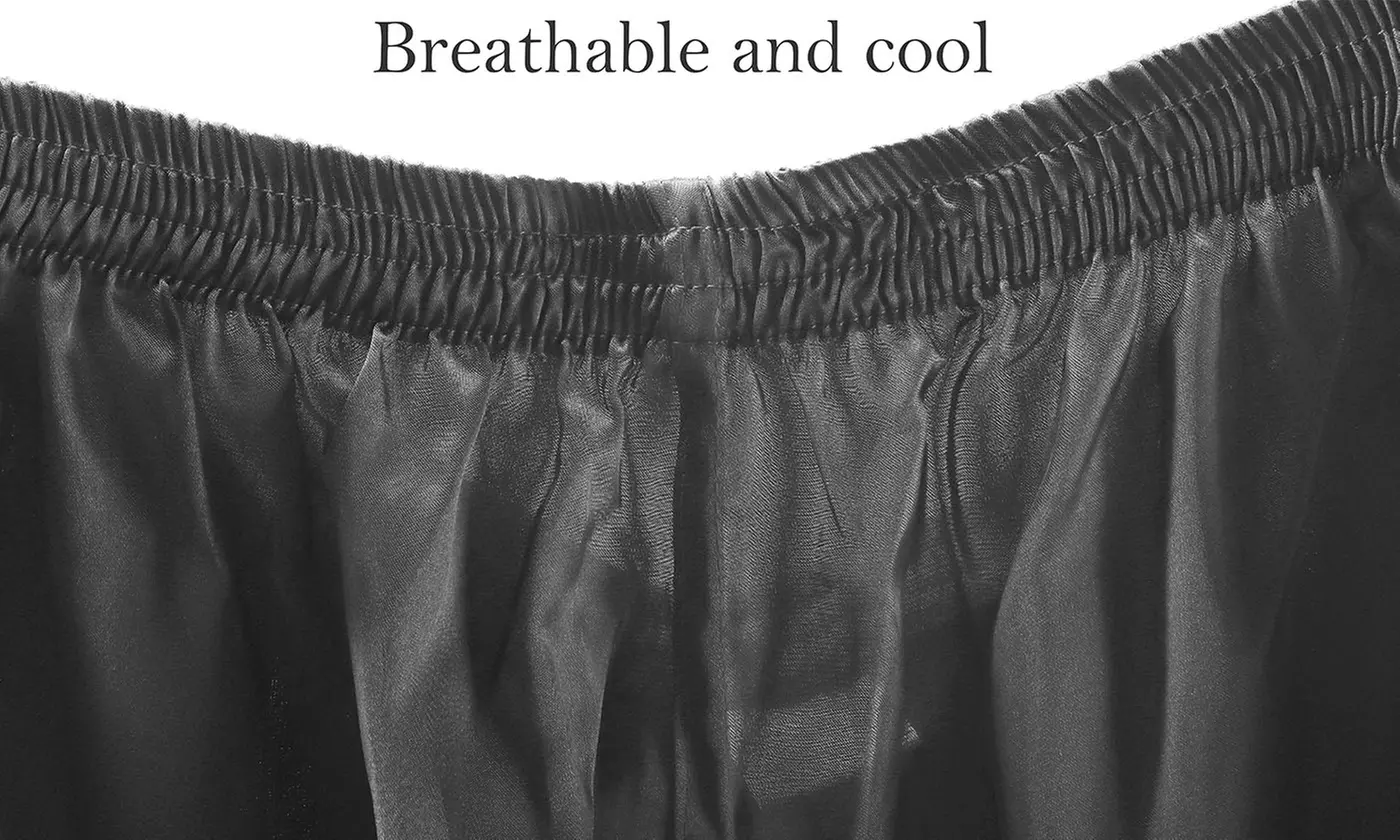 Mens Silk Satin Boxers Shorts with Elastic Waistband Pajama Lounge Shorts (S-XL)