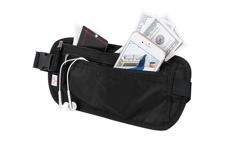 IMounTEK Travel RFID Blocking Anti-Theft Money Belt Waist Pouch Black