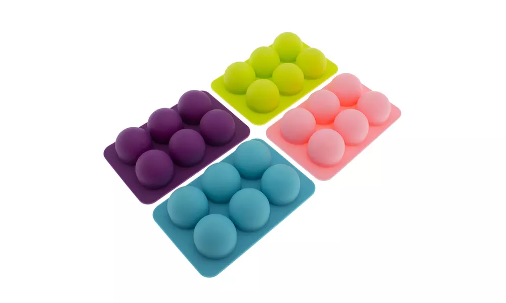 Freshware Silicone 6-Cavity Round Chocolate Truffle Mold, 4-Pack - Primary Image