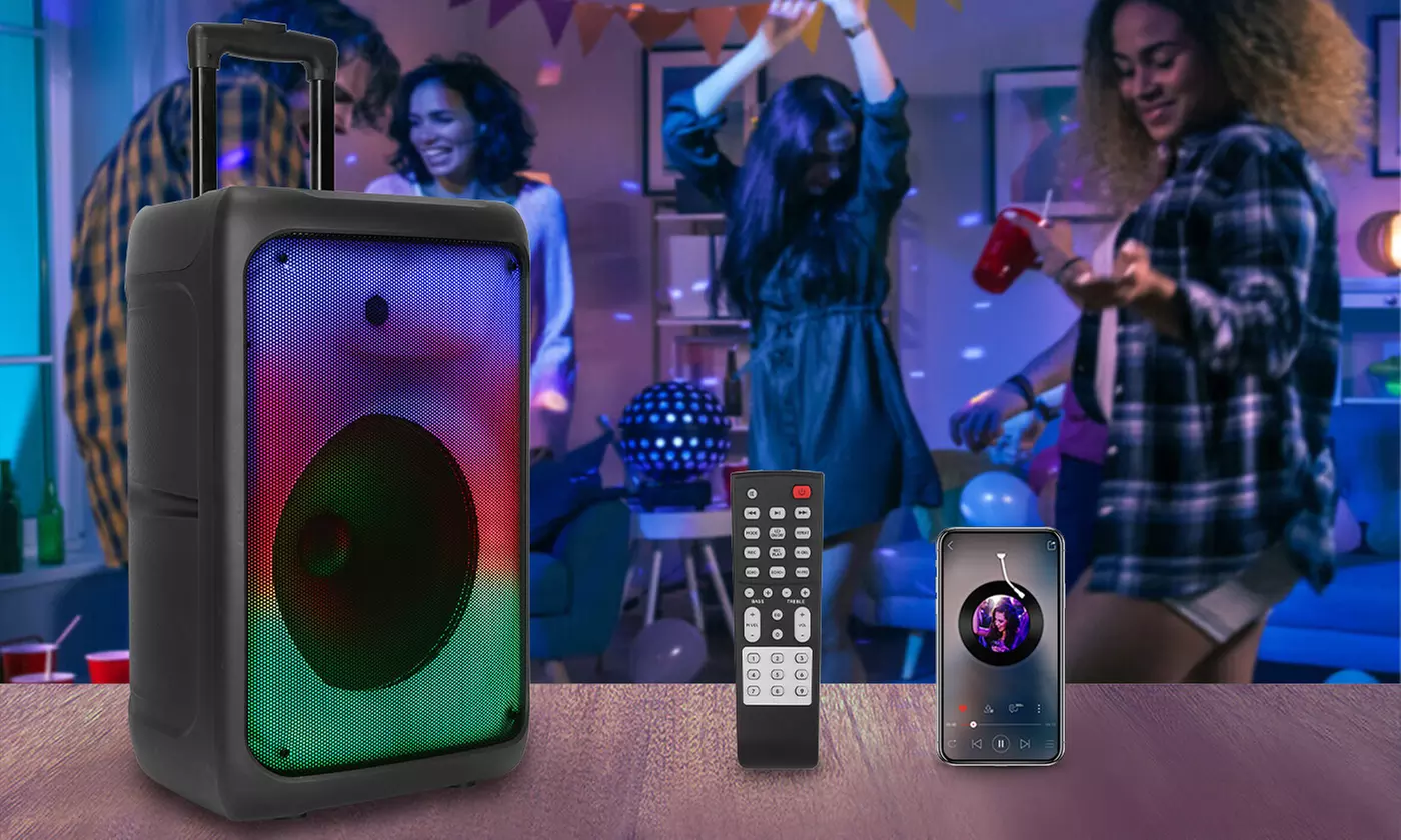 Kocaso Portable Bluetooth Party Speaker Karaoke Speaker with Colorful Lights