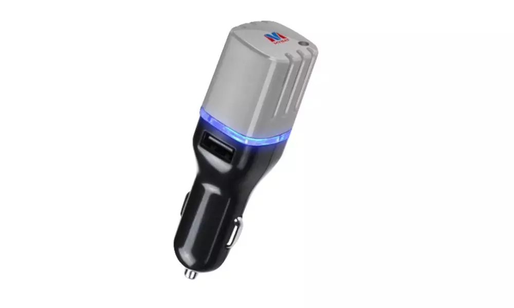 Insten Gray Car Charger USB Air Purifier For iPhone Samsung HTC Nexus - Primary Image