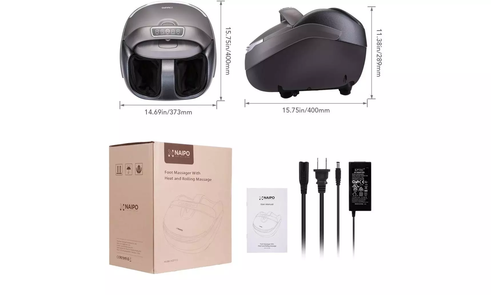 Naipo Foot Massager Shiatsu Foot Massage Machine Luxury Deep Kneading Massage - Second Medium