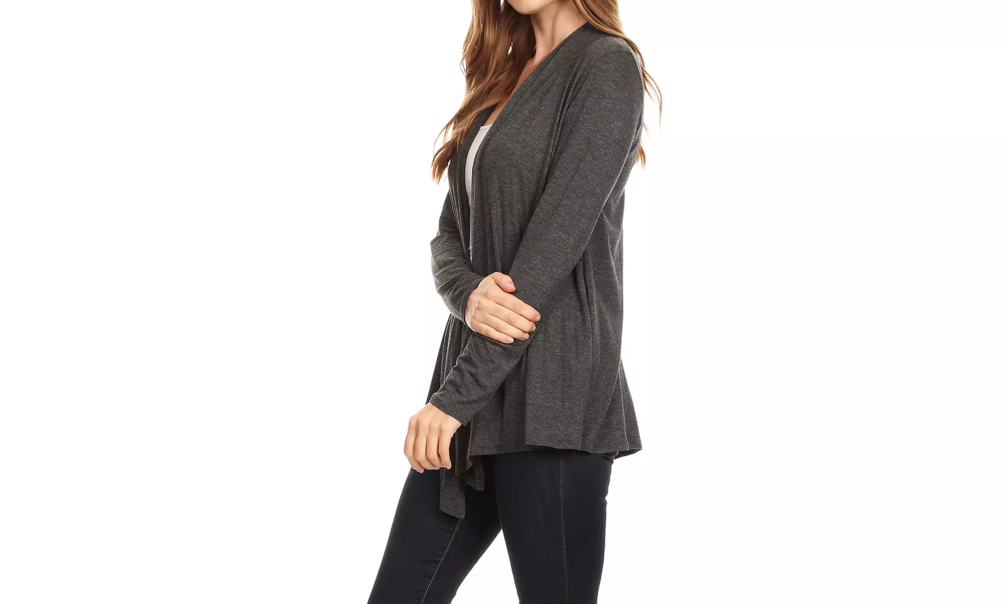 Solid Lightweight Soft Long Sleeves Open Front Cardigan