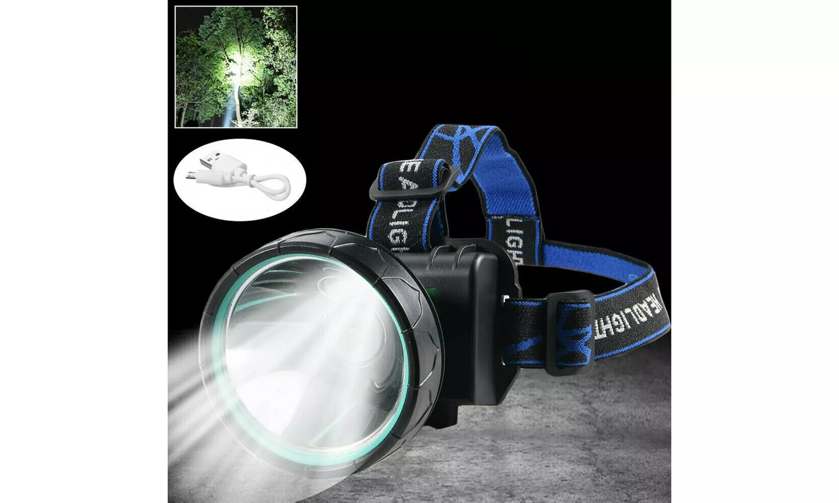 US 1-2 Pc LED Rechargeable Headlamp Super Bright Waterproof Outdoor Camp Hunting