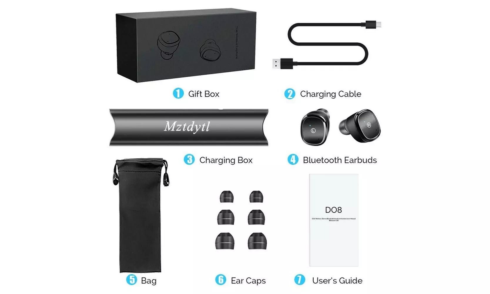 Wireless Earbuds, MZTDYTL Bluetooth Headphones 5.0 True Wireless Stereo Heads... - Second Medium